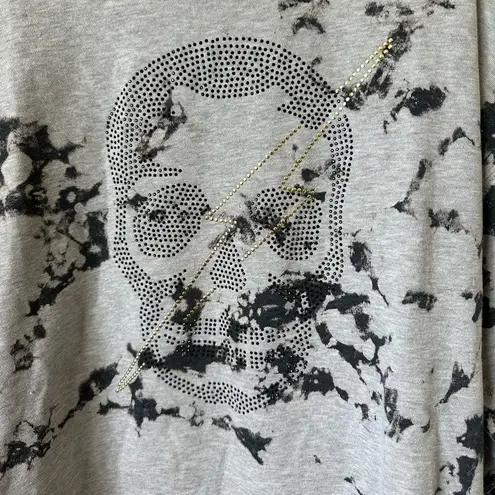 Vintage Havana Oversized Rhinestone Skull Graphic Abstract-Print Pullover Size S