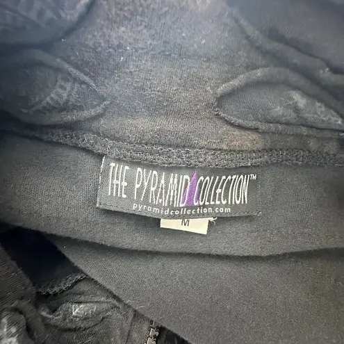 The Pyramid Collection M Jacket with Appliqués Cutwork Zip Front Pockets Black Size M