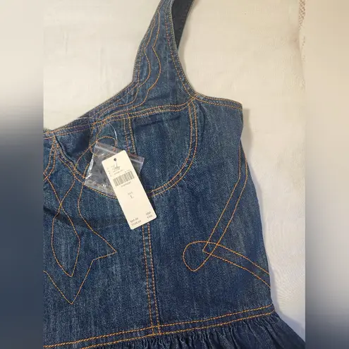 Anthropologie NWT  Pilcro Embroidered Peplum Corset Top Size L