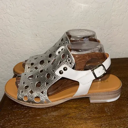 Paula Urban Bogota 9-654 Full Sling Back Block Heel Leather Sandal Shoes Size 40 (9-9.5)