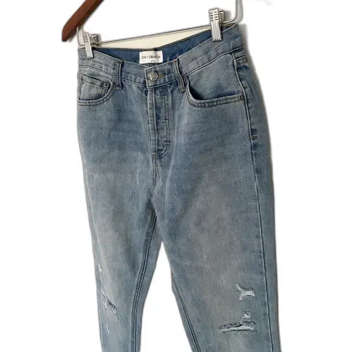 Luca + Grae NWT High Rise Distressed Denim Jeans Straight Leg Sz M - Image 9