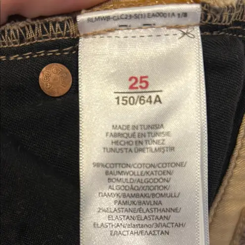 Polo by Ralph Lauren Skinny Tan Jeans Sleek Fit Size 25