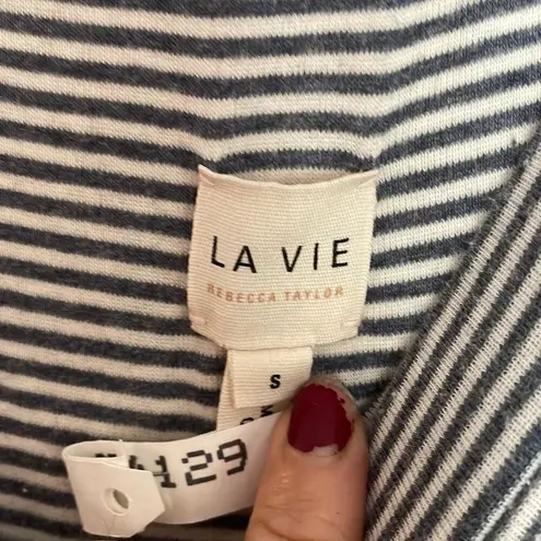 Rebecca Taylor La Vie striped midi tiered skirt dress small