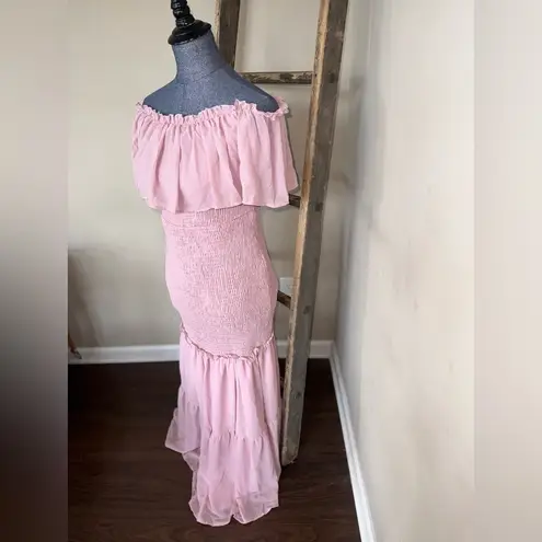 Simplee Apparel Simplee NWT Smocked Ruffle Hem Off Shoulder Boho Dress Size XL