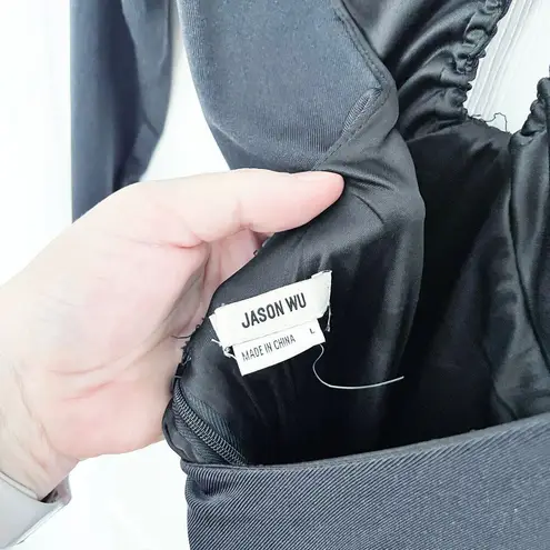 Jason Wu Black Silky Knit Strappy Midi Dress