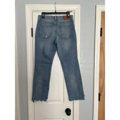 J. Crew Denim Jeans Womens Sz 24 Blue Slouchy Boyfriend Pants Frayed Distressed