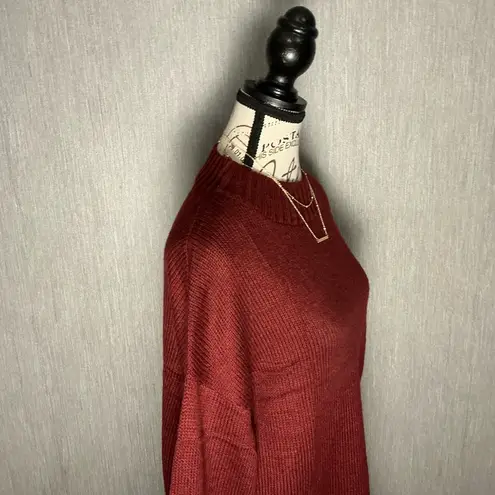 Elegant Maroon Oversized Sweater Size Medium Red