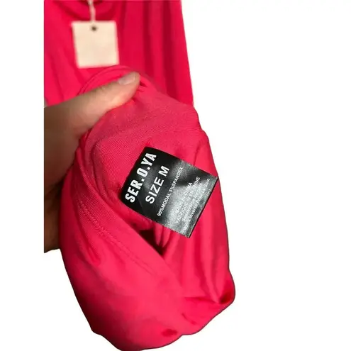Ser.O.Ya Ivana One Sleeve Midi Dress NWT Size Medium Pink
