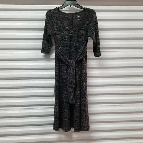 Isabel Maternity Dress Womens Size Extra Small XS Gray Pullover V-Neck Tie Front