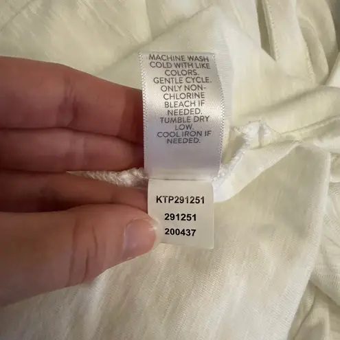 J.Jill Women’s XL White Pima Cotton Slub Scoop Neck Tee Shirt Side Slit Casual