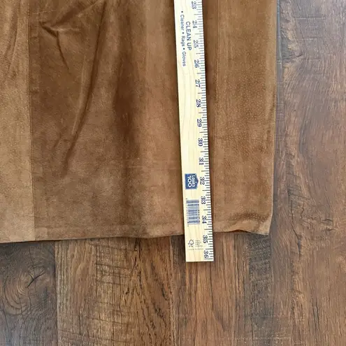 LANNA brown/caramel vintage suede maxi pencil skirt, size 4 Brown