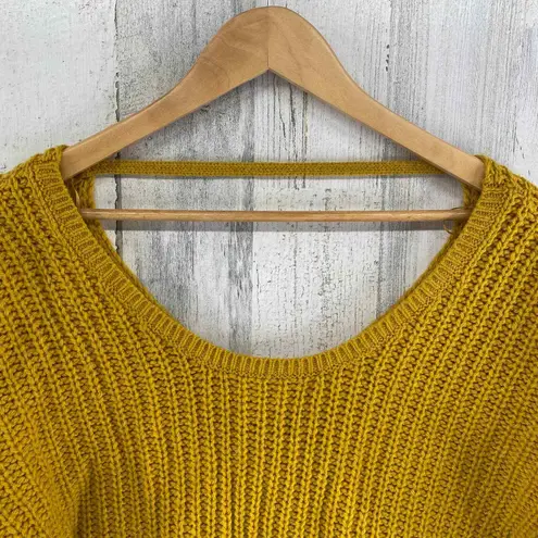 Ruby Moon Sweater XS Marigold Yellow Chunky Knit Open Back Wool Alpaca Blend - Image 4