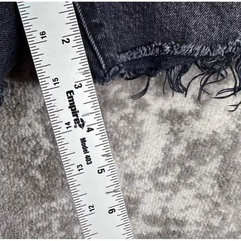 Denim Forum Aritzia black The Yoko Mid thigh short size 28 raw hem high rise