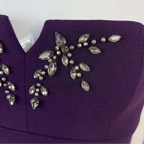 Max and Cleo Rhinestone Detail Strapless Sheath Dress Purple 2