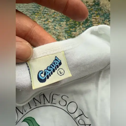 Vintage 1982 Minnesota Lady Slipper cotton blend that, size large White