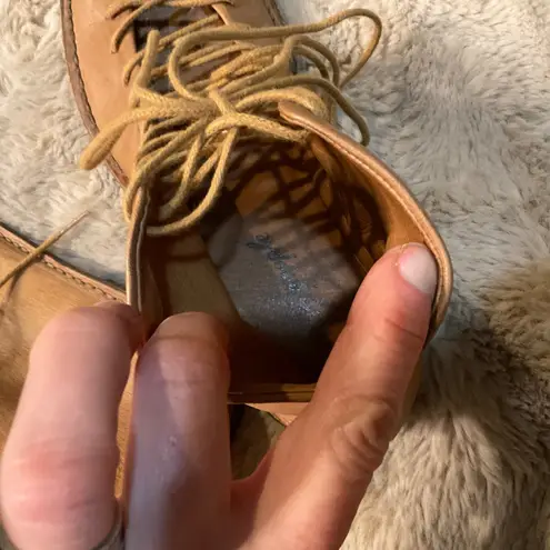 Free People  Truxton Lace Boots Size 38 Leather Pointed Toe Women's Brown