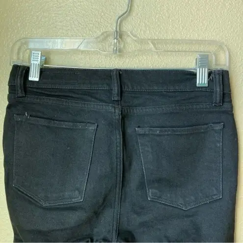 ALL SAINTS Black Cropped Bootcut Raw Hem Zoe Jeans Size 27