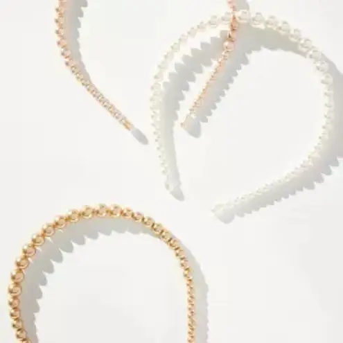 Anthropologie  Pearl Headbands, Set of 3 (NEW - Color Pearl)