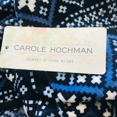 NWT Carole Hochman Lounger blue multi cowl neck size M Size M