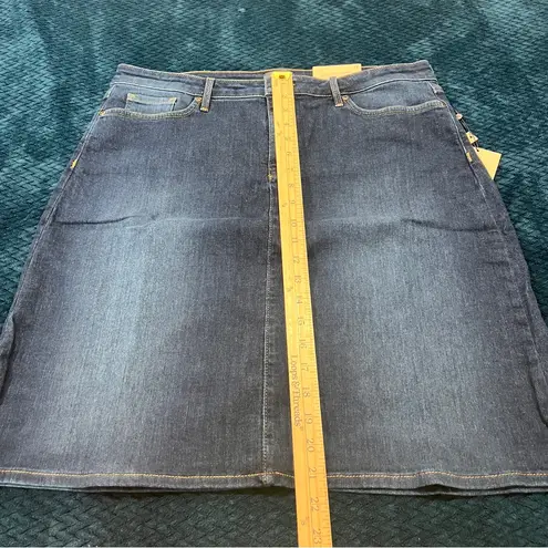 NYDJ 5 Pocket Denim Skirt In Cooper Dark Blue Stretch NWT Size 12