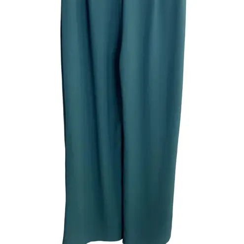 ZARA  Lightweight V Tie Back Jumpsuit Pants Cap Sleeves XS Hunter Green #2209