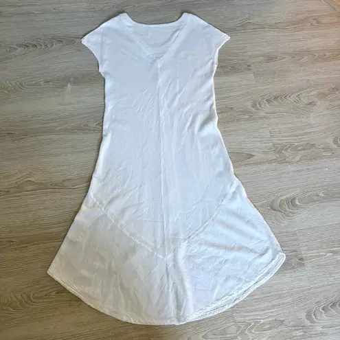 Oh My Gauze Cotton Midi Dress Size 1 S/M White Boho Lagenlook Beachy Coastal Size M