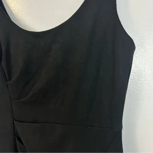 Milly Black Ruched Sleeveless Sheath Midi Dress Size Large