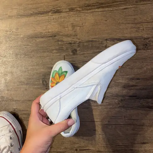 Vans White Slip On