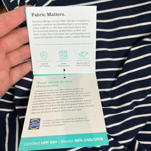 Coolibar Oceanside Tank Dress Womens XL Navy Blue Stripe Sleeveless UPF 50+ New