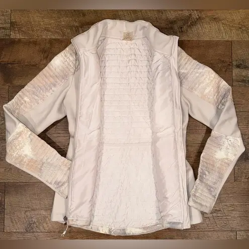 Calia by Carrie Underwood Moto Hybrid Faltering Puffer Jacket Cameo Blush Pink Size XS