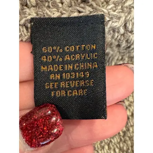 Bask Sweater Women Small Brown Ivory Knit Collared Snap Long Line Cardigan - Image 8