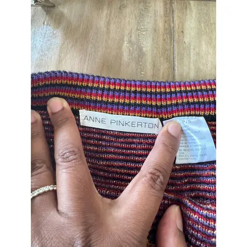 Vintage Anne Pinkerton Knit Sweater Pencil Skirt Boho Chic Artsy Eclectic SZ S Black