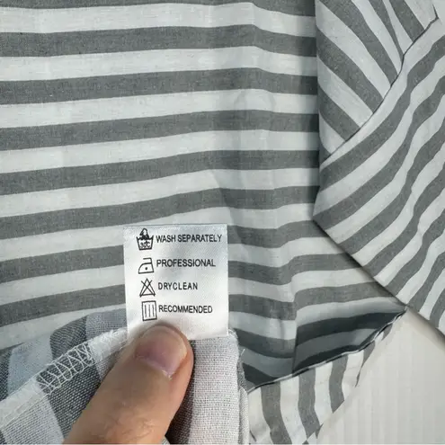 MISSLOOK Gray/White Nautical Striped Long Sleeve Tunic Dress Size 2XL Lagen Look Gray