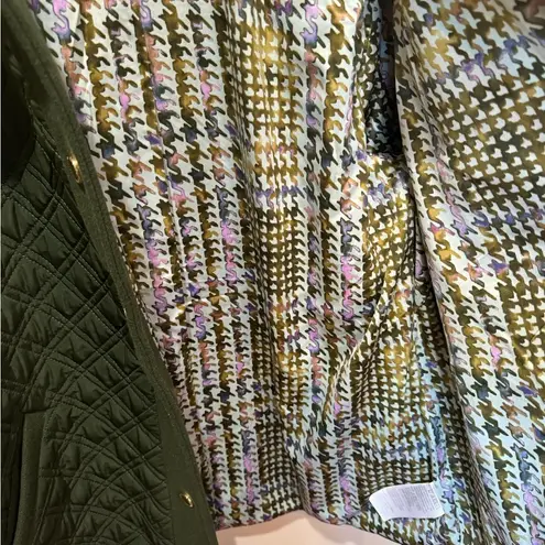 Isaac Mizrahi Women's Jacket S Estate Mixed Media Quilted Green