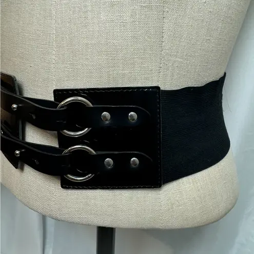 Antoniazzi Firenze genuine leather made in Italy Black Double Buckle Waist Belt