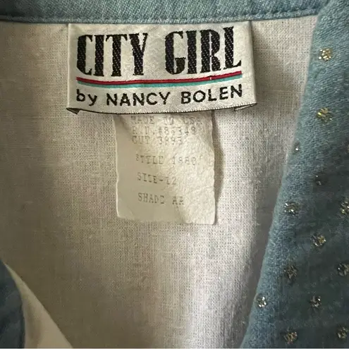 Vintage City Girl 2 piece denim Jacket & Shirt. Sz. 12 and 10 Blue