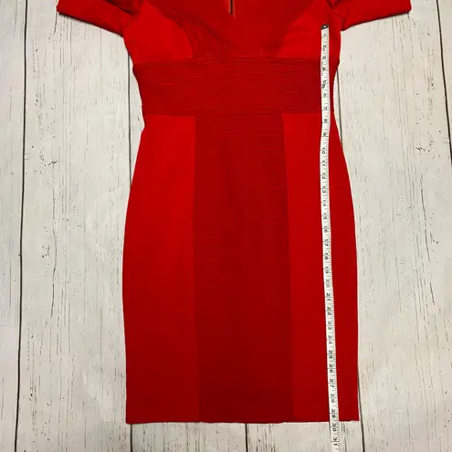 Nue By Shani Ruched Bodycon Shapewear Knit Dress Red Size 6