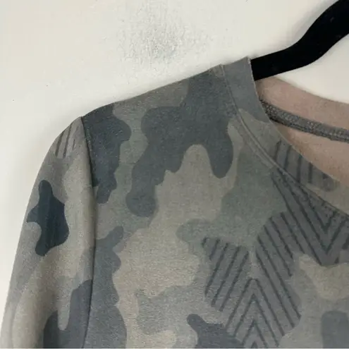 Joh | Aurora Faux Suede Mixed Camo Print Shift Dress Size Medium Gray