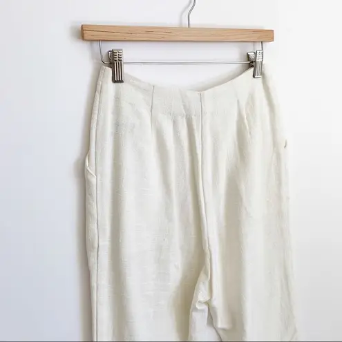 Antik Batik Pleat Front High Waisted Slim Straight Trouser White Size Small