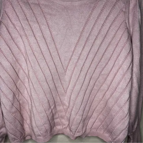 IO Mauve Lantern Sleeves Sweater Pink Size L