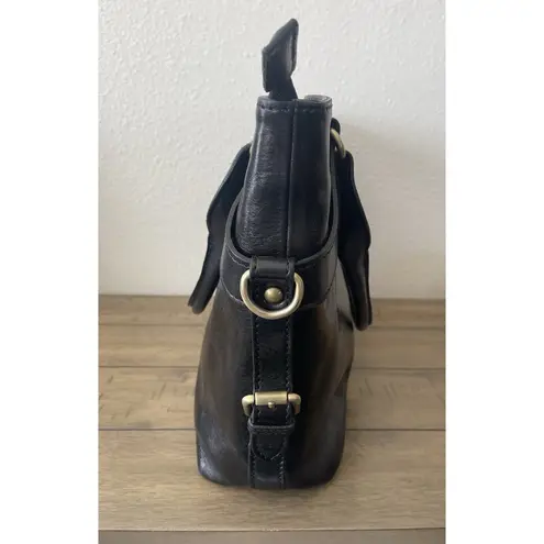 I Fratelli Firenze Genuine Leather Black Handbag Purse Made In Italy