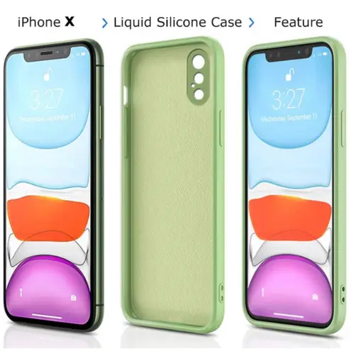 Silicone Gel Rubber Full Body Protection Shockproof Case iPhone X/Xs 5.8” Green