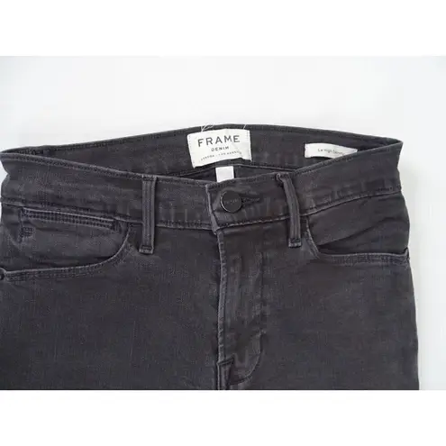 frame denim  Le‎ High Skinny Jeans Sz 26 Asymmetrical Fringe Hems Jagged Whittier - Image 4