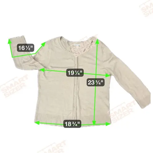 NY & Co Cardigan Sweater Large Light Acadamia Preppy Neutral Old Money Lagenlook