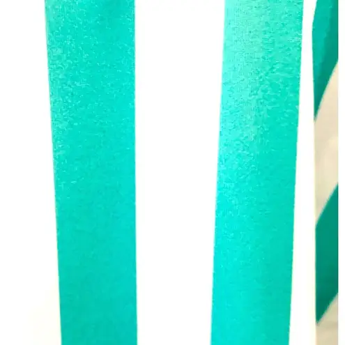 Kona Sol Plus One Piece Green Stripe Print V-Neck Bathing Suit Size 16W