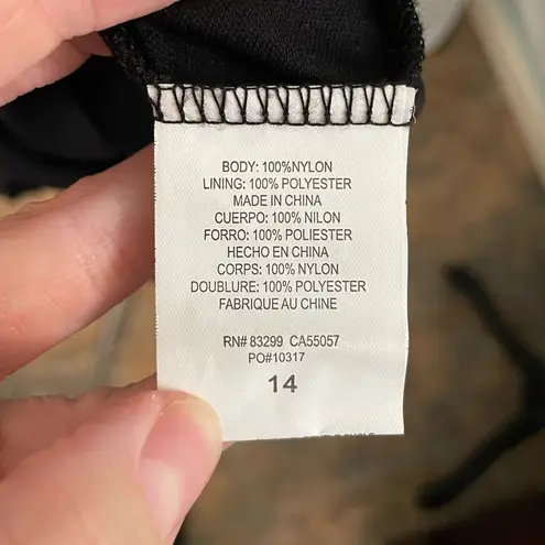 Tiana B Black Lace Sheath Dress Size 14 Sleeveless Knee Length