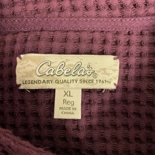 Cabela's  | Waffle Knit Lightweight Jacket Purple Plum Toggle Tortoise Size XL