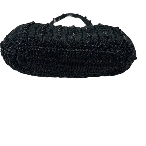 Vintage Marcus Brothers Handbag Black Beaded Crochet Top Handle Evening 50s Glam