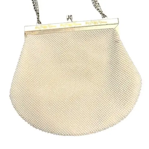 Vintage Beaded Evening Purse Clutch Chain Handle Bride Flapper Elegant Glamor Gold