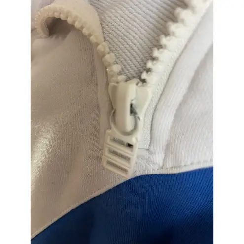 Solid & Striped Color Block Blue Cotton Pullover Sweatshirt Size Large